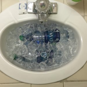 No fridge to the sink will have to do.